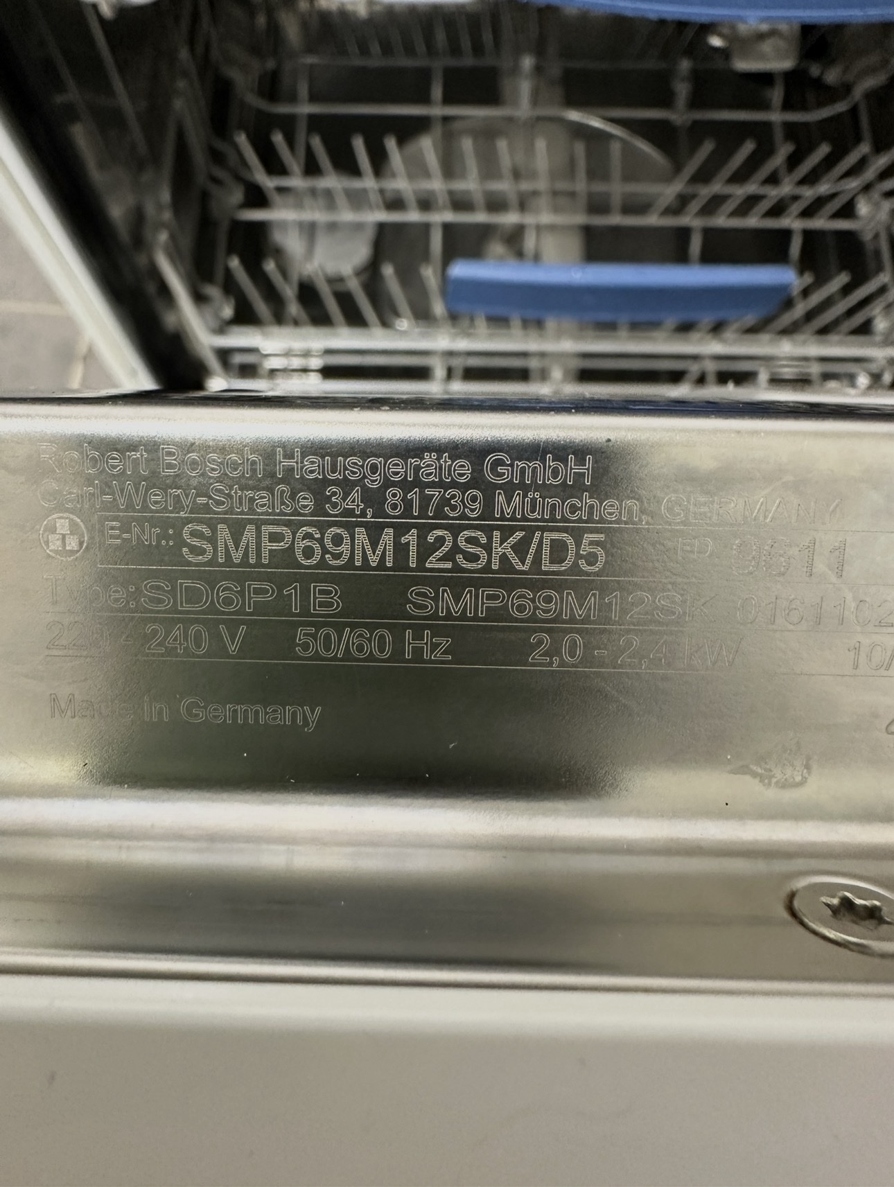 Bosch integrerad diskmaskin – 60 cm – Zeolith – Begagnad - Bild 2