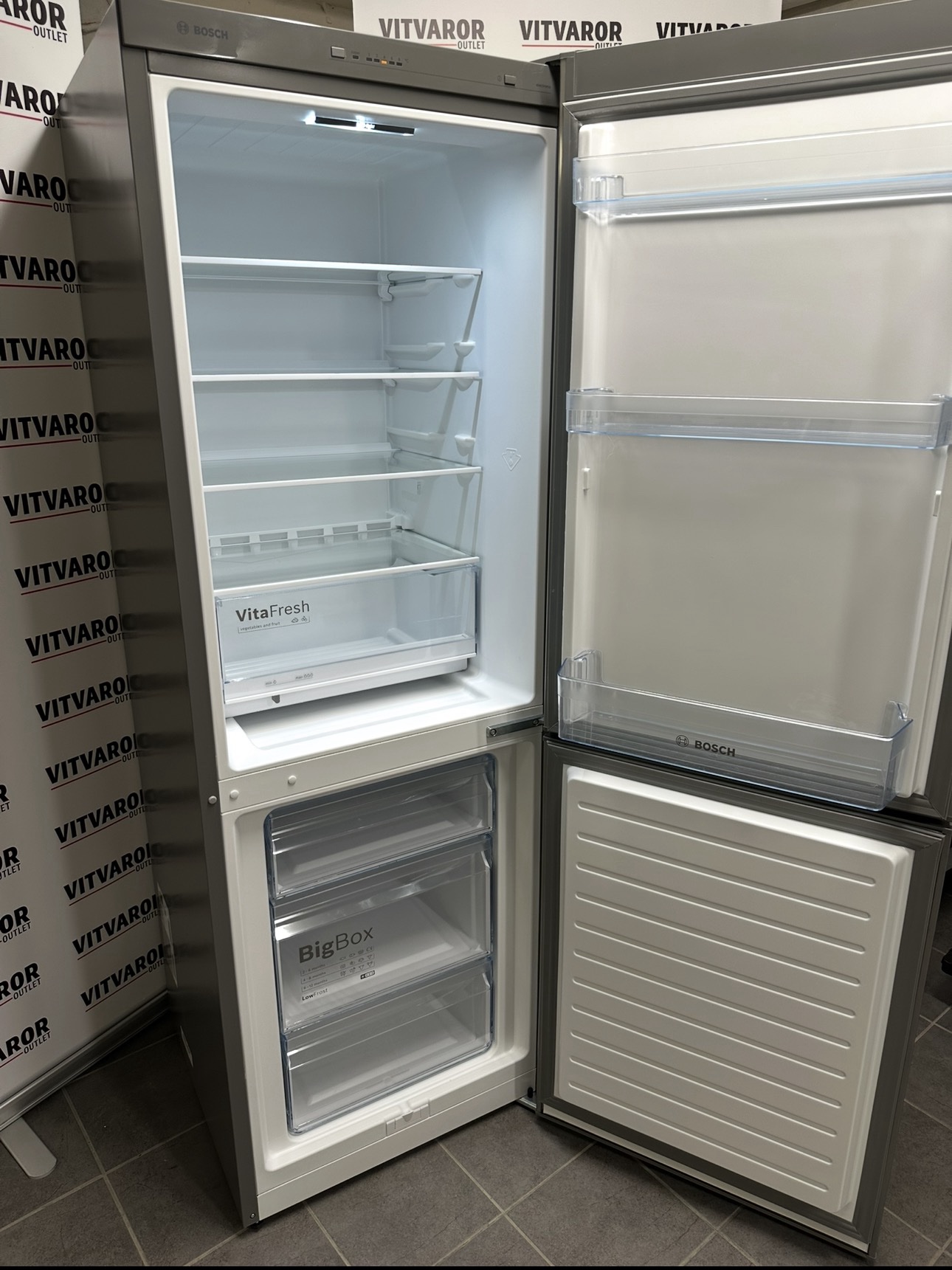 Bosch Kyl/Frys – 175 cm – Rostfri look – VitaFresh & BigBox begagnad - Bild 3