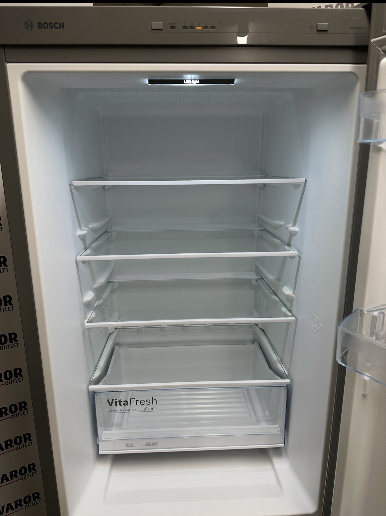 Bosch Kyl/Frys – 175 cm – Rostfri look – VitaFresh & BigBox begagnad - Bild 4