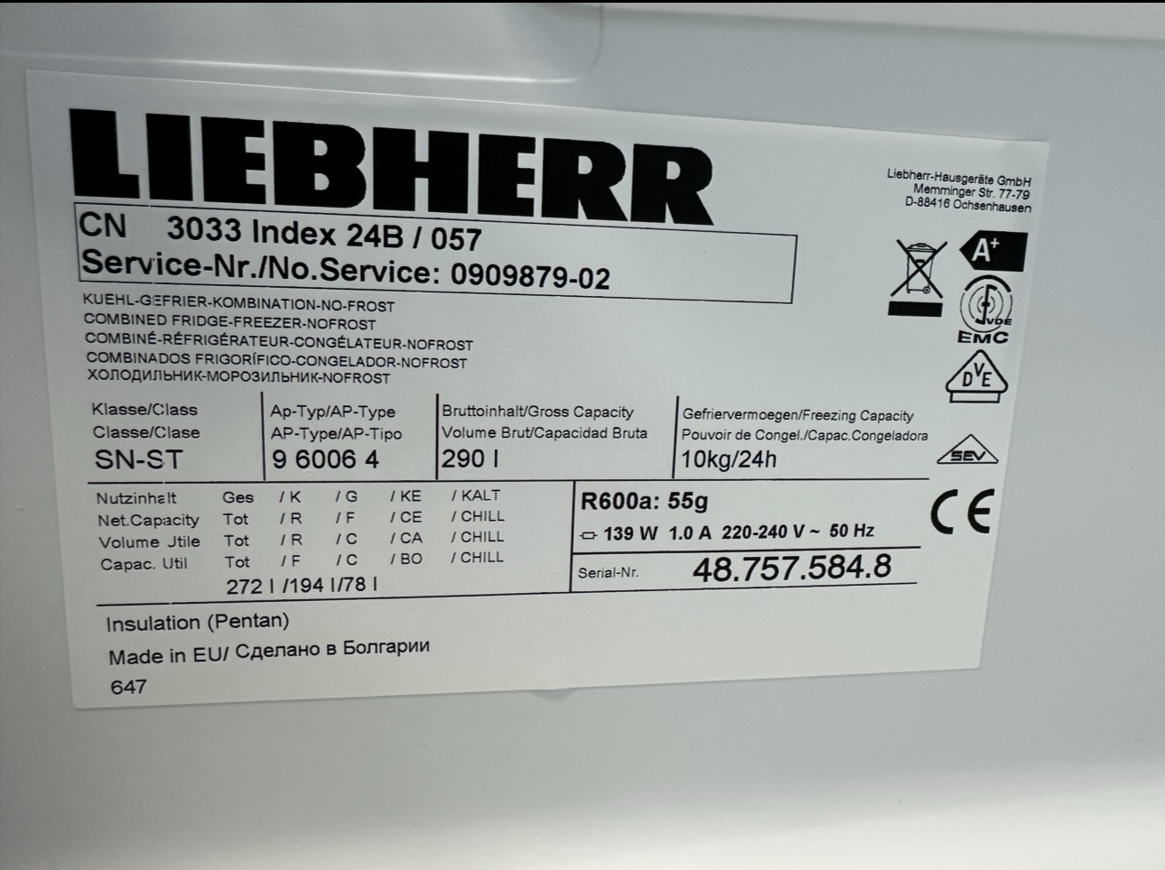 Liebherr Kyl/Frys – 180 cm – NoFrost – Premium kvalitet begagnad - Bild 10