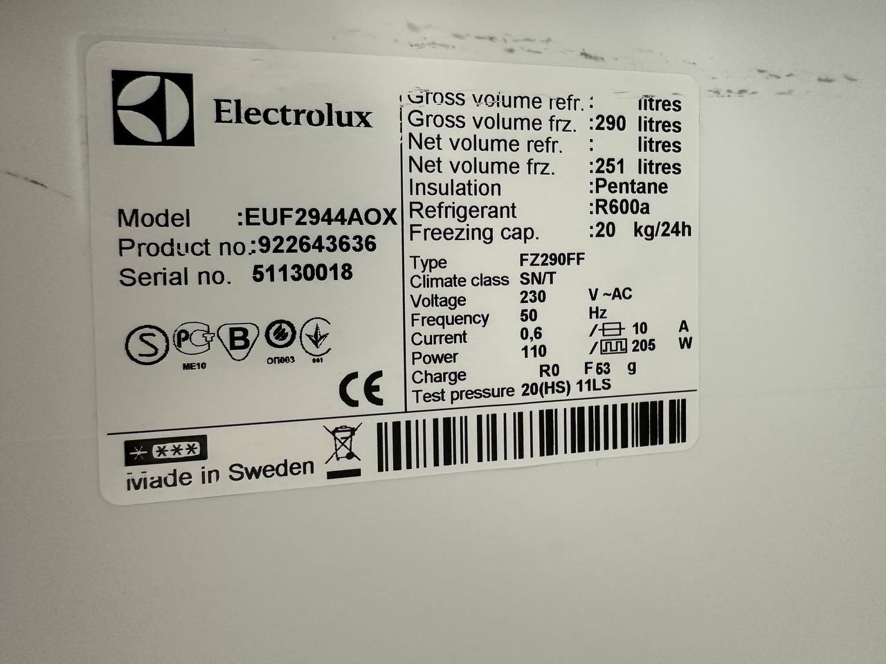 Electrolux kyl & frys i rostfritt 180 cm - Bild 3