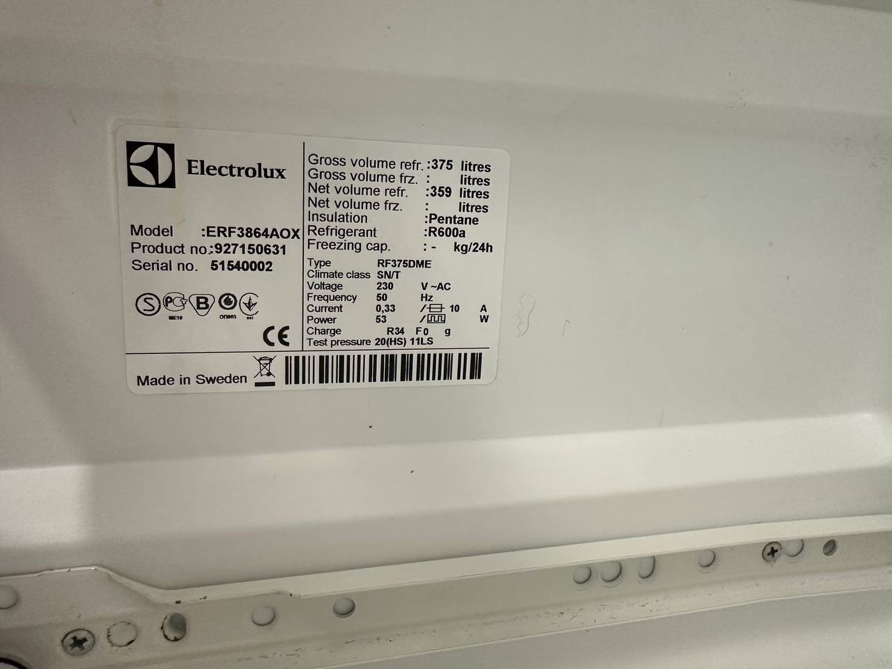 Electrolux kyl & frys i rostfritt 180 cm - Bild 5