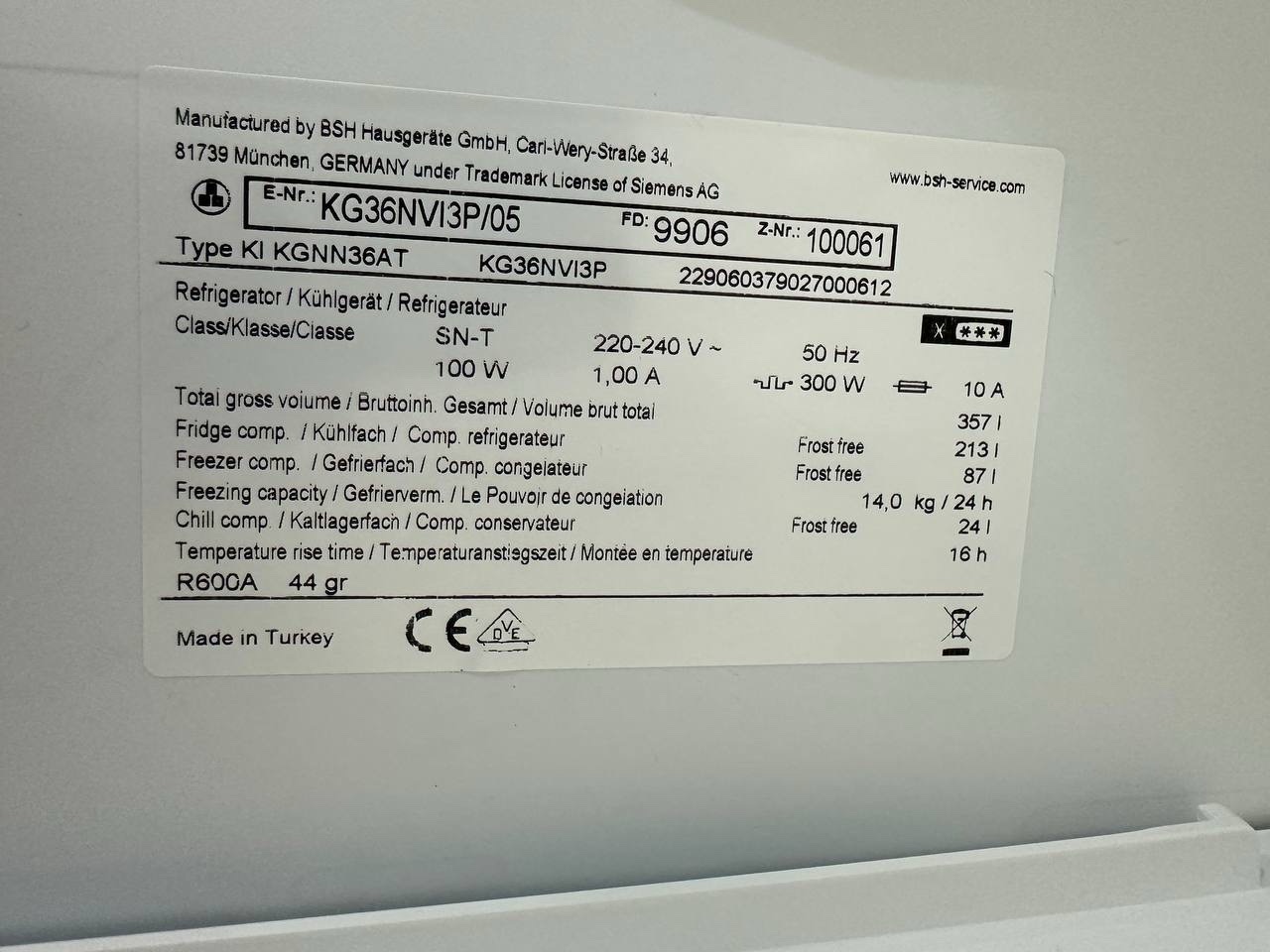 Siemens kyl/frys i rostfritt utförande - Bild 6