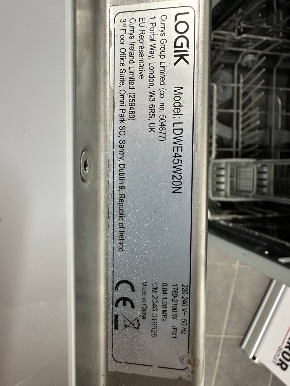 Logik diskmaskin 45 cm – vit – smidig modell - Bild 5