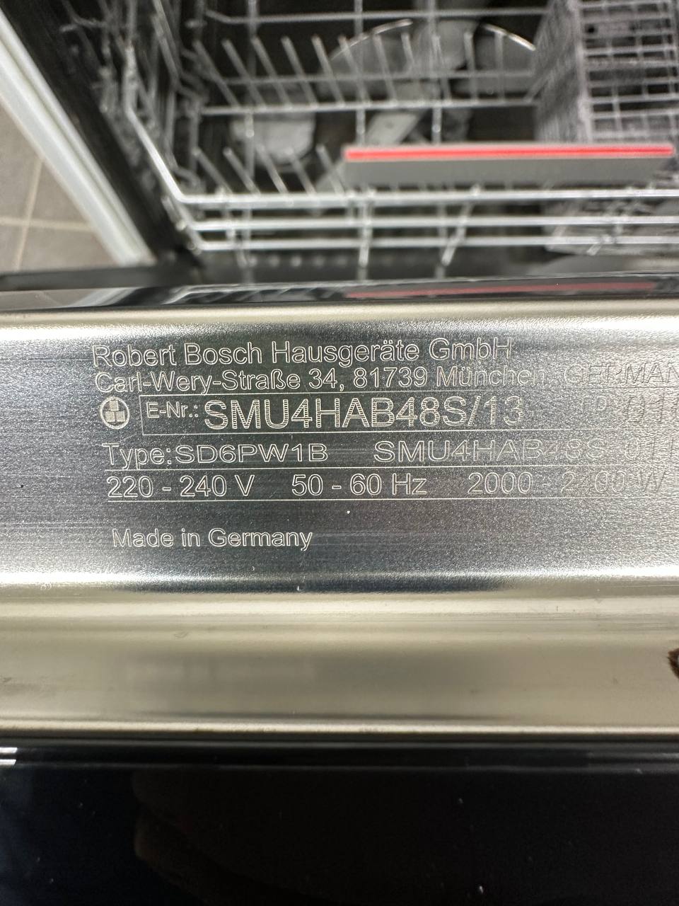 Typskylt Bosch SMU4HAB48S/13