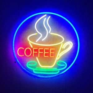 LED neonskylt Coffee kaffekopp 47 × 47 cm