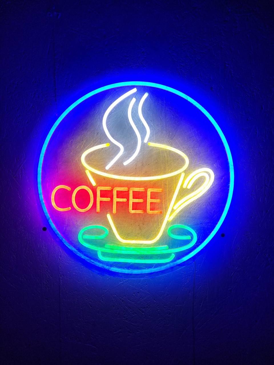 LED neonskylt Coffee kaffekopp 47 × 47 cm