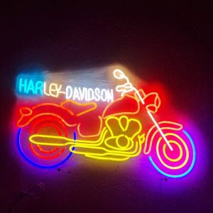 LED neonskylt Harley-Davidson motorcykel 75 × 50 cm