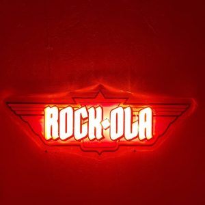 LED neonskylt Rock-Ola 95×38 cm med rött ljus