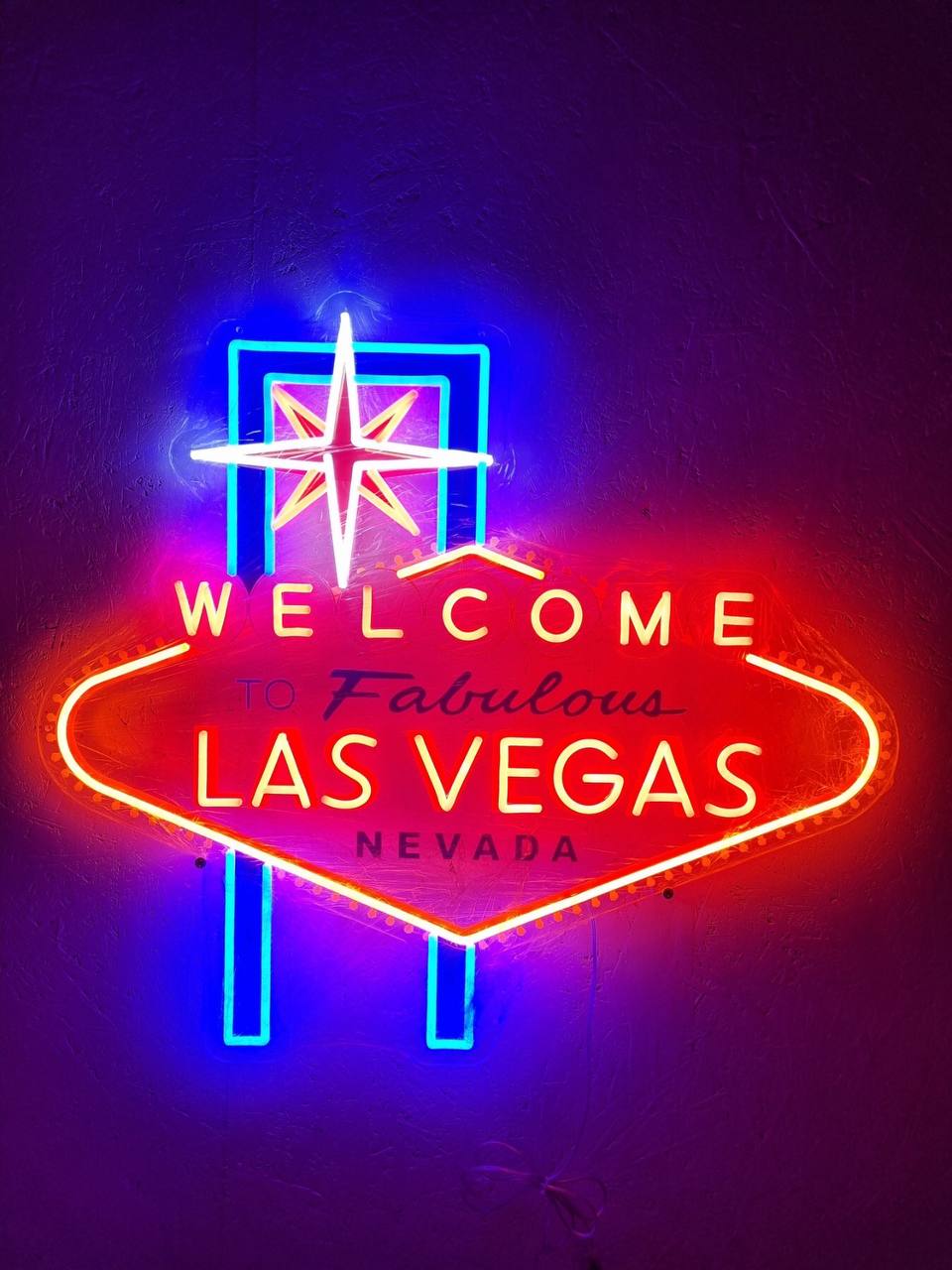 LED neonskylt Welcome to Fabulous Las Vegas 80×62 cm – ny