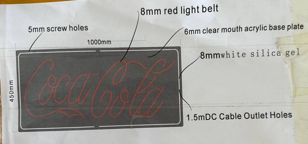 Coca-Cola LED neonskylt 100×45 cm – ny med fjärrkontroll - Bild 6
