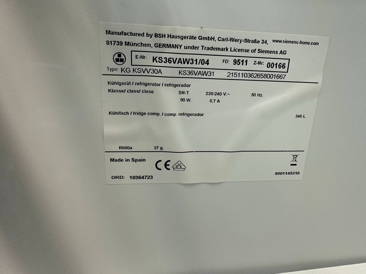 Begagnade Siemens kyl och frys – matchande par - Bild 16