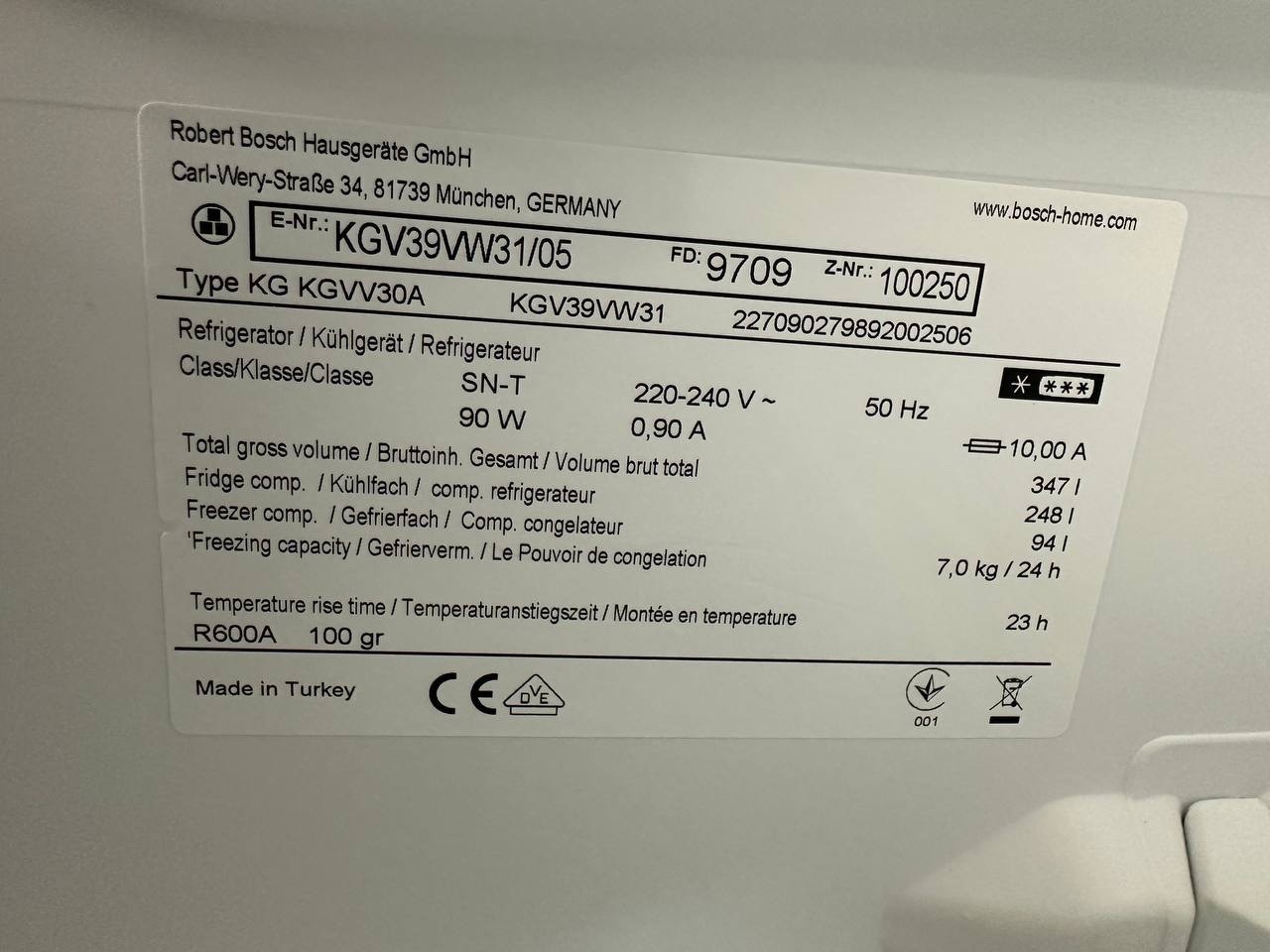 Begagnad Bosch kyl/frys – 201 cm – LowFrost (kopia) - Bild 13