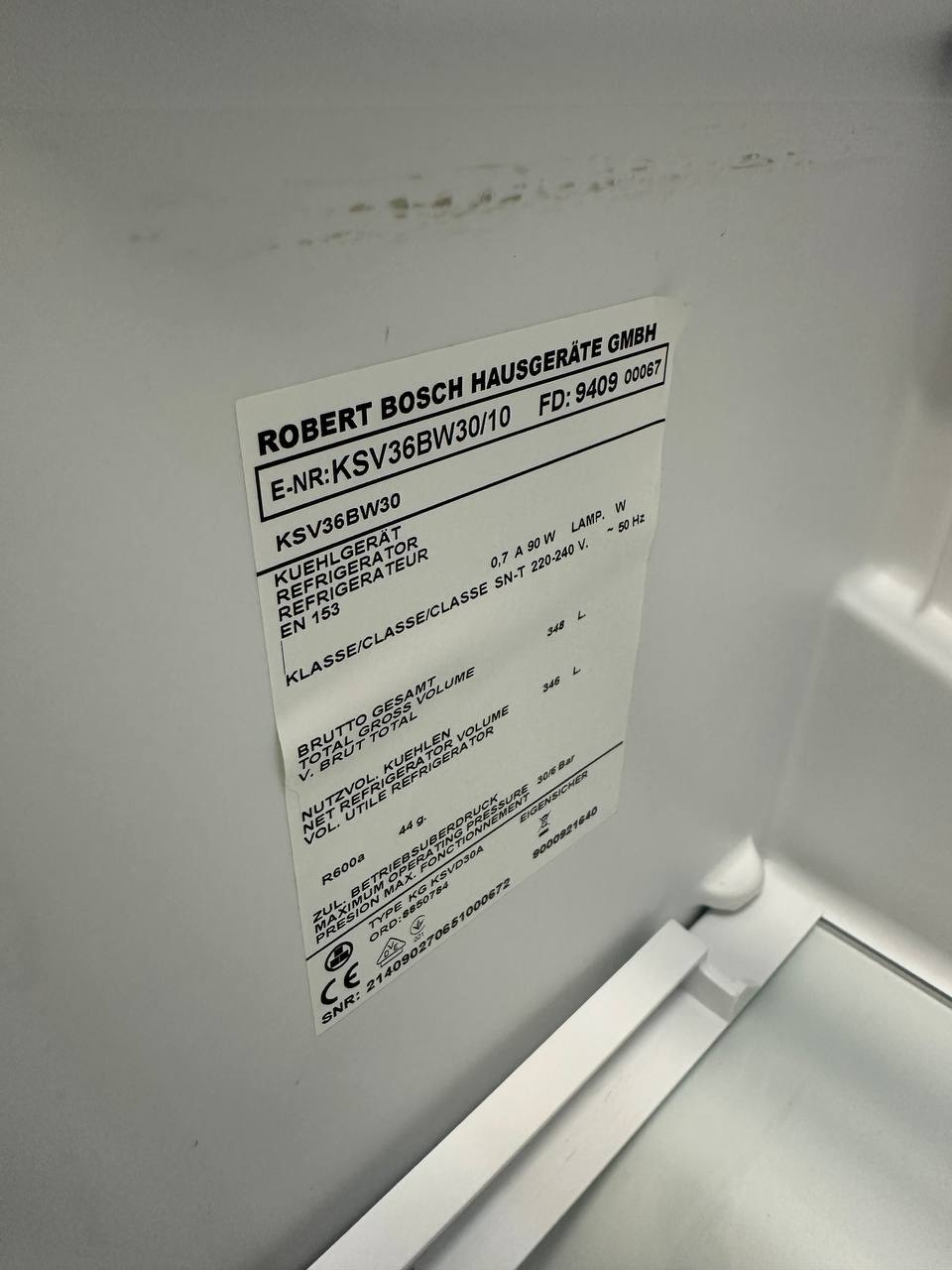 Begagnat Bosch Serie 6 kyl- och fryspaket KSV36BW30 + GSN36BW30 – vitt - Bild 11